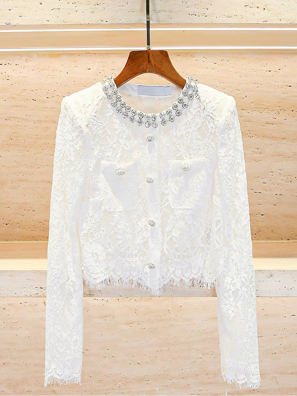 Self-Portrait Elegant White Lace Skirt - Feminine Midi Skirt - Picture 2 of 7